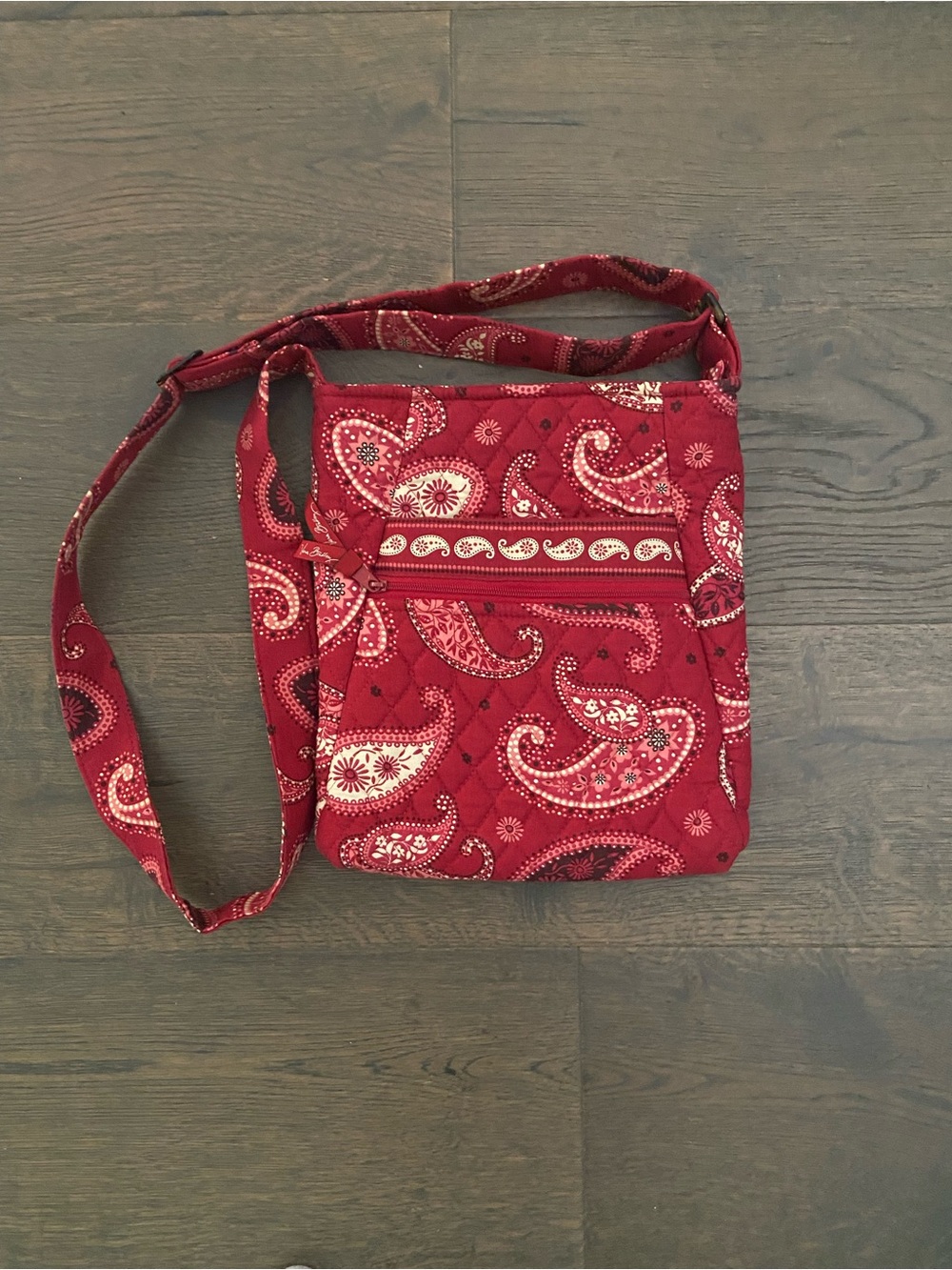 Vera Bradley Bag Red Bandanna Paisley Quilted Crossbody‎ Bag